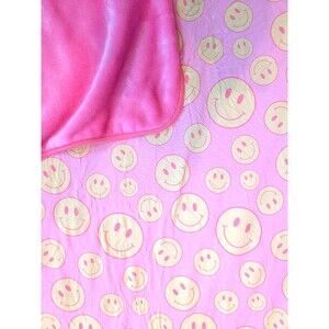 Birdie Bean Smiley Face Plush Toddler Blanket Bamboo Viscose 50x55